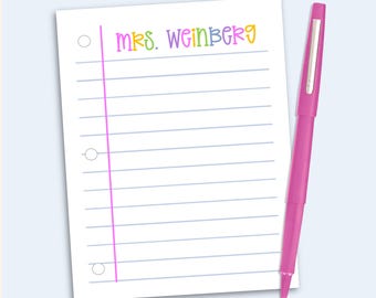 Teacher Gift, Customizable Notepad, Back to School, End of Year Gift, Teacher Appreciation, Custom Notepad, Teacher Christmas Gift