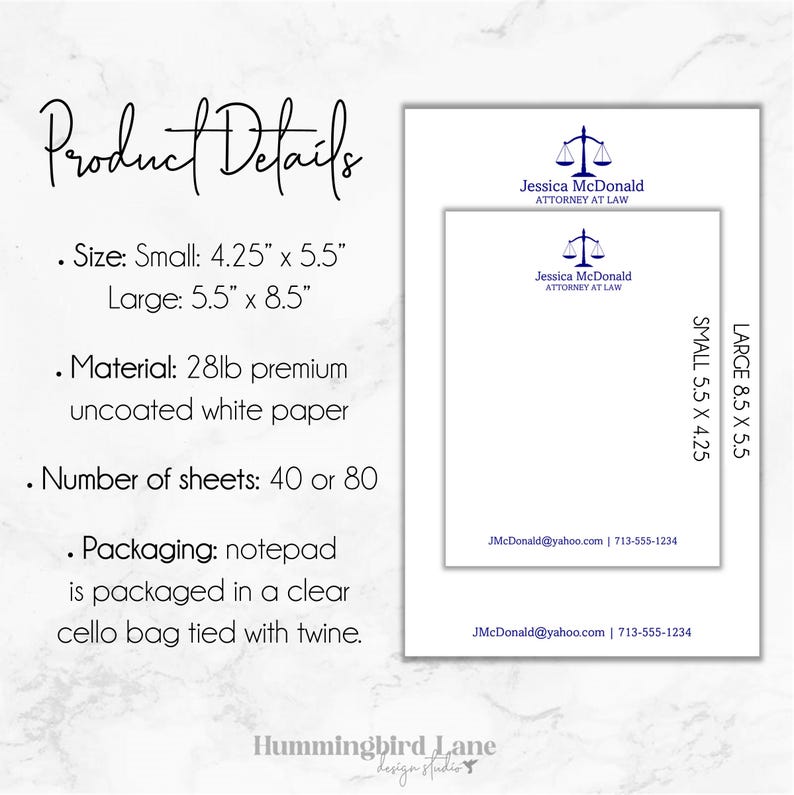 Scales of Justice Notepad, Personalized Notepad for Lawyer, Attorney ...