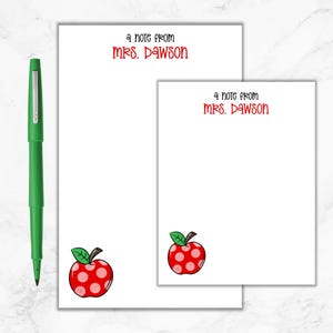 Teacher Notepad, Personalized Apple Teacher Notepad, Gift for Teachers, Teacher Christmas Gift, Teacher Appreciation, Back to School