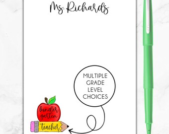 School Teacher Notepad, Personalized Teacher Notepad, Gift for School Teacher, Teacher Christmas Gift, Teacher Appreciation, Back To School