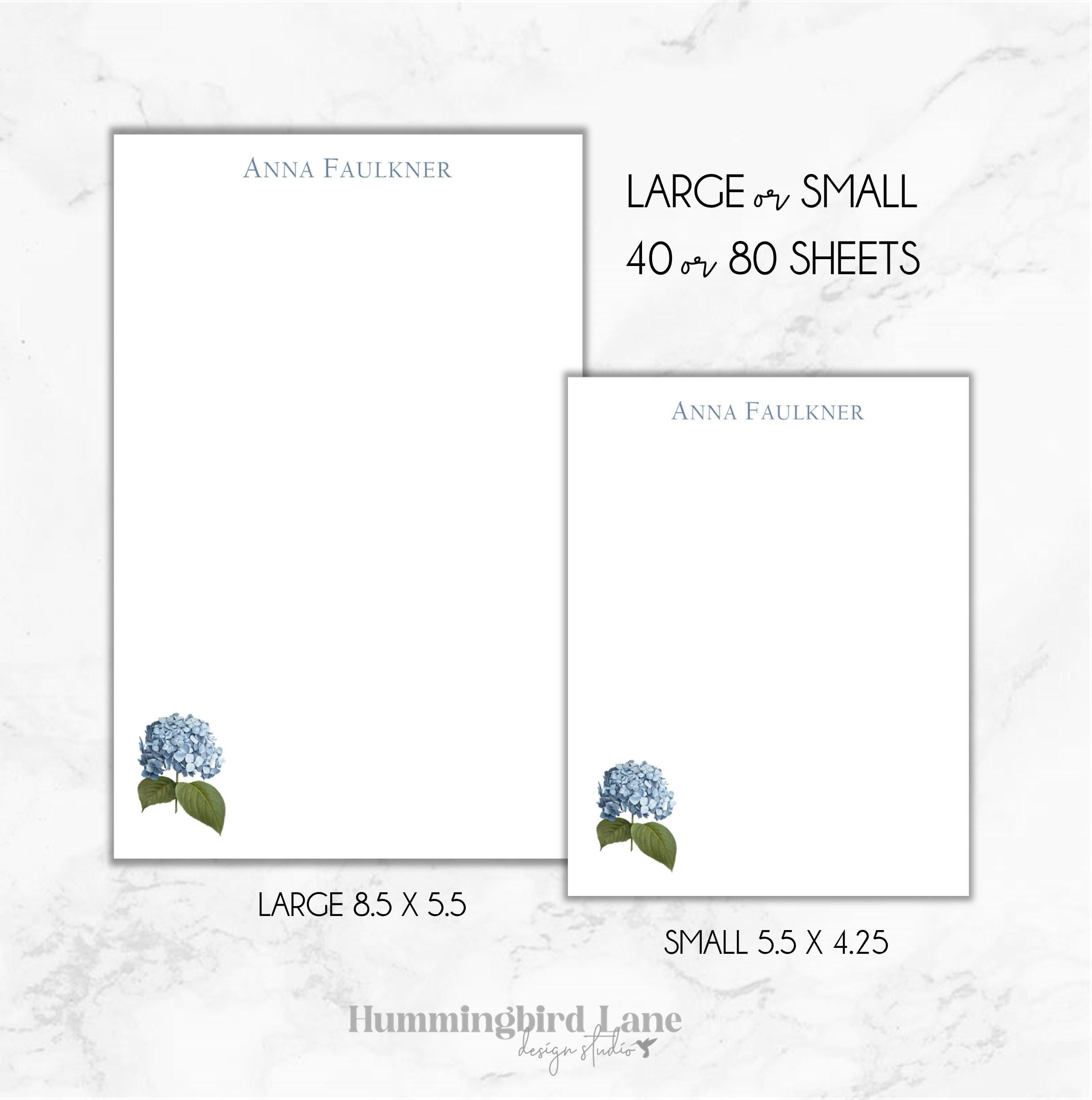 Hydrangea Notepad, Personalized Floral Notepad, Personalized Stationery ...