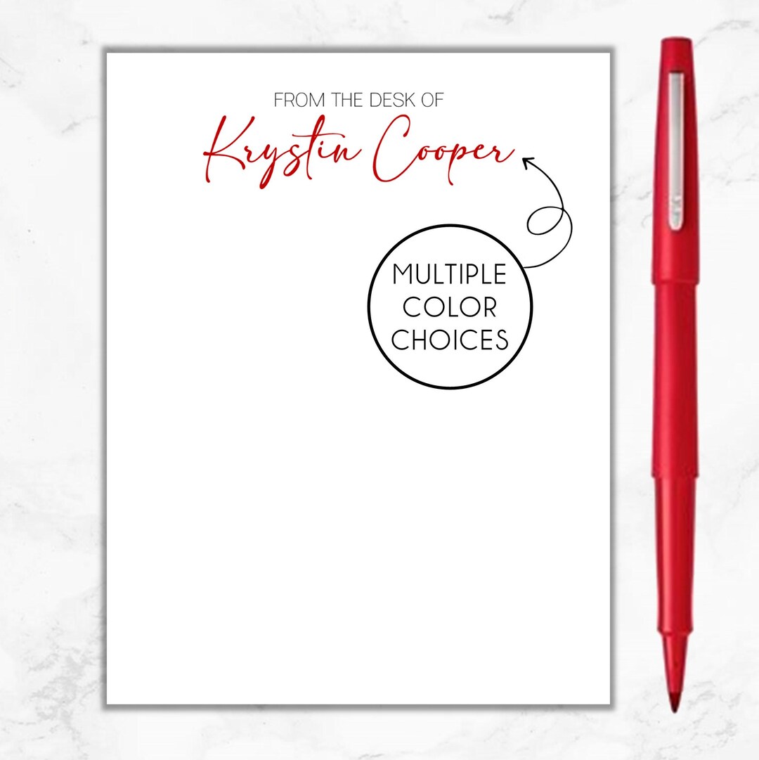 Secretary Notepad Personalized From the Desk of Notepad, Custom Notepad, Paper ...
