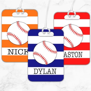 Baseball Bag Tag, Baseball Luggage Tag, Gift For Baseball Players, Sports Bag Tag, Custom Luggage Tag, Custom Luggage ID Tag, Name Tag