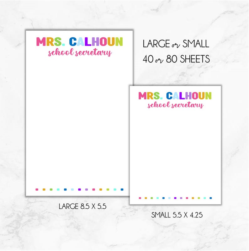 Secretary Notepad School Principal Notepad, School Counselor Notepad, School Nurse ...