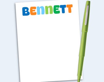 Personalized Notepad, Kids Name Stationery, Custom Stationery Set