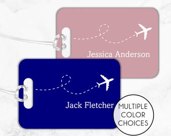 Metal Luggage Tag, Personalized Aluminum Tag, Travel Gift, Bag ID, Suitcase tag, Backpack tag, Airplane Travel Tag, Gift For Traveler
