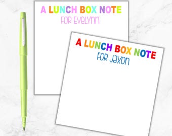 Lunch Box Notes Notepad, Personalized Notepad, Lunchbox Notes Personalized, Lunch Notes, Back To School, Note From Mom, Gift for Kids