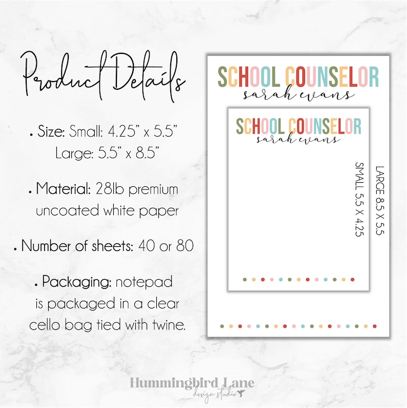 School Counselor Notepad, Personalized Counselor Notepad, Gift for School Counselor, School Conselor Christmas Gift, Back To School