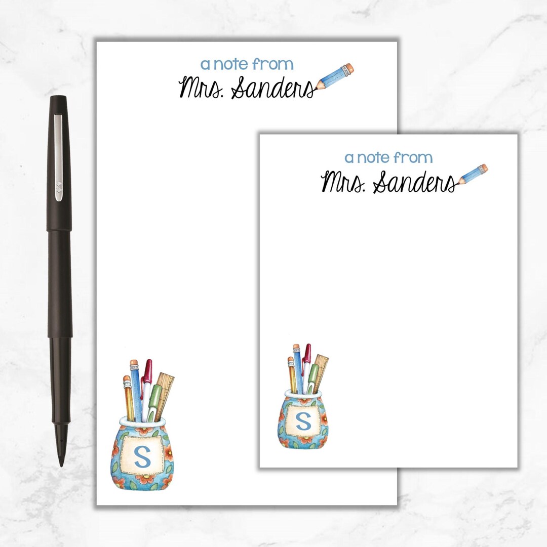 Teacher Notepad, Personalized Teacher Notepad, Custom Stationery ...