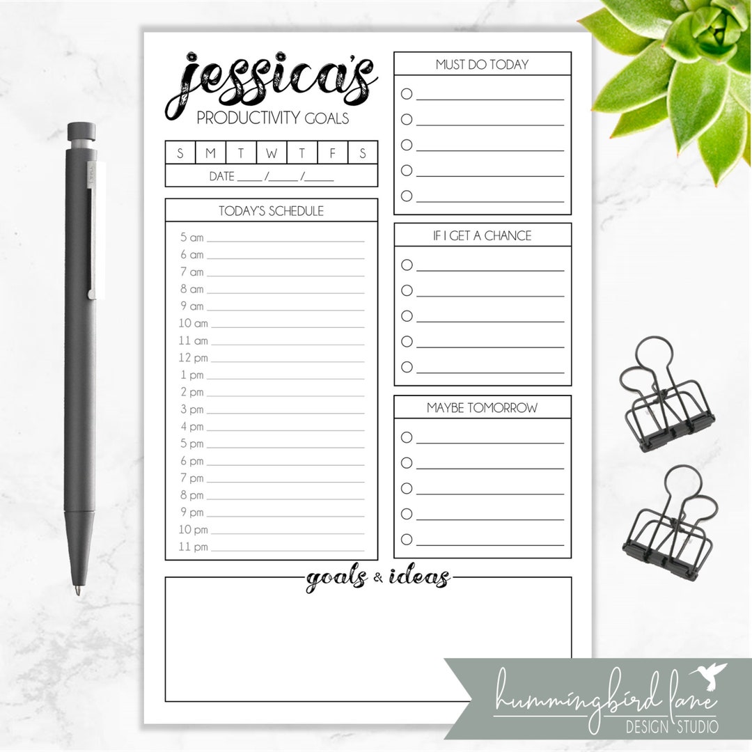 Daily Planner Notepad, Personalized Notepad, Organization, to Do Lists ...