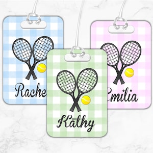 Tennis Luggage Tag, Tennis Bag Tag, Gift For Tennis Players, Sports Bag Tag, Custom Luggage Tag, Custom Luggage ID Tag, Name Tag