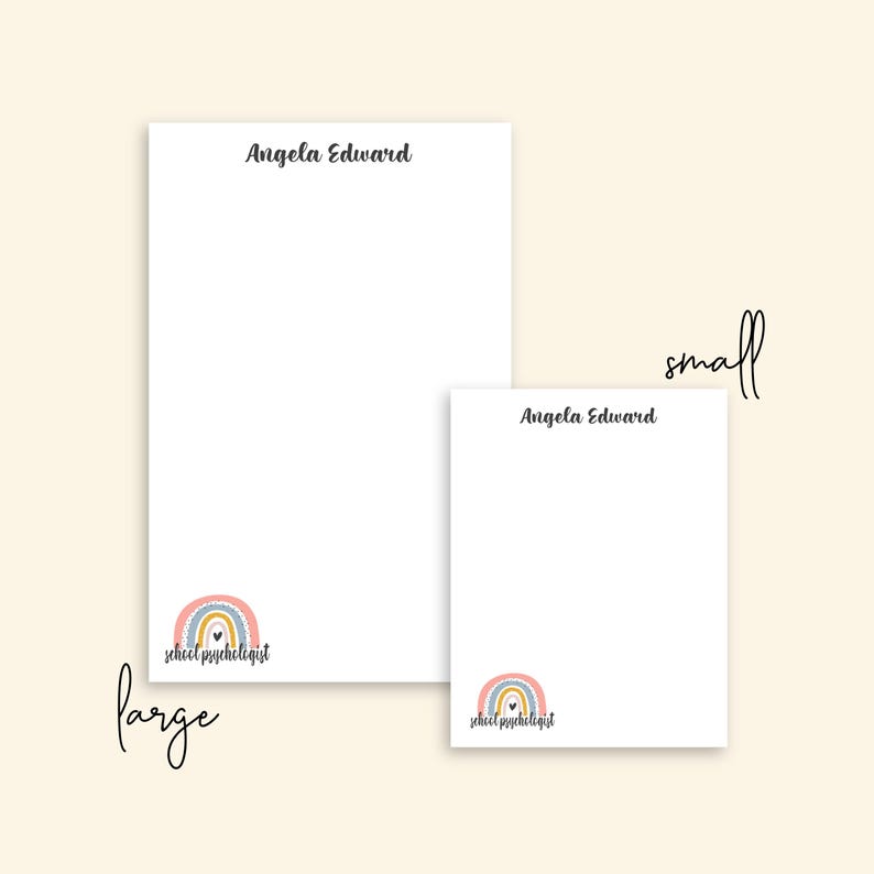 School Psychologist Notepad, Personalized School Staff Notepad, Rainbow Gift bild 3