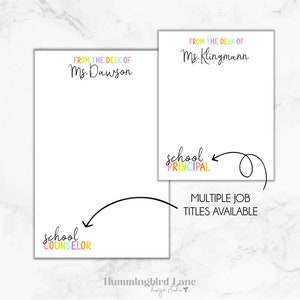 School Counselor Notepad, Personalized Counselor Notepad, Gift for School Counselor, School Counselor Christmas Gift, Back To School