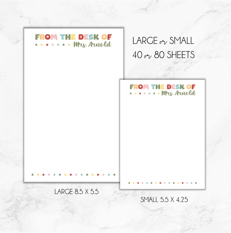 Teacher Notepad, Personalized Note Pad, From the Desk of Note Pad ...