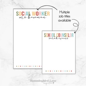 School Counselor Notepad, Personalized Counselor Notepad, Gift for School Counselor, School Conselor Christmas Gift, Back To School