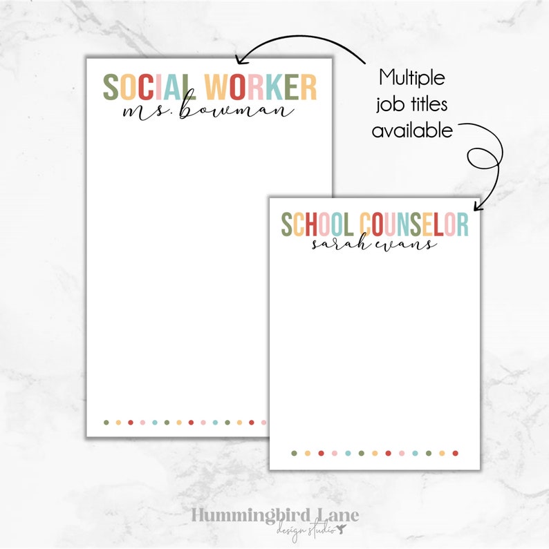 School Counselor Notepad, Personalized Counselor Notepad, Gift for School Counselor, School Conselor Christmas Gift, Back To School