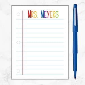 Teacher Notepad, Personalized Teacher Notepad, Gift for Teachers, Teacher Christmas Gift, Teacher Appreciation, Back to School