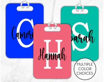 Initial Bag Tag, Monogram Travel Luggage Tag, Personalized Monogram Bag Tag, Custom Backpack Tag, Name Tag, Travel Tag, School Kids ID