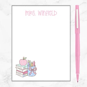 Personalized Teacher Notepad, Custom Teacher Writing Pad, Teacher Appreciation Gift, Gift For Teacher, Back To School, Teacher Stationery