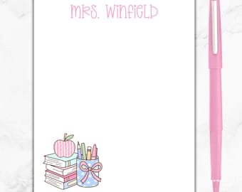 Personalized Teacher Notepad, Custom Teacher Writing Pad, Teacher Appreciation Gift, Gift For Teacher, Back To School, Teacher Stationery