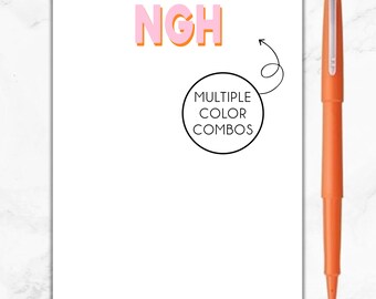 Shadow Text Notepad, Personalized Notepad, Shadow Monogram Notepad, Modern Monogram, Kids Notepad, Teacher Notepad, Personalized Gift