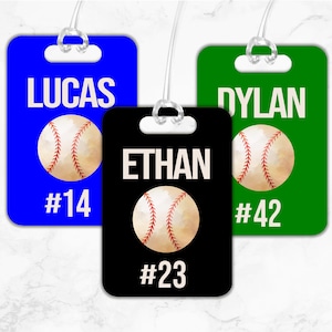 Baseball Bag Tag, Baseball Luggage Tag, Gift For Baseball Players, Sports Bag Tag, Custom Luggage Tag, Custom Luggage ID Tag, Name Tag