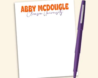 Personalized College Notepad, Gift for Graduate, School Colors Notepad, College Grad Gift, College Graduation Gift