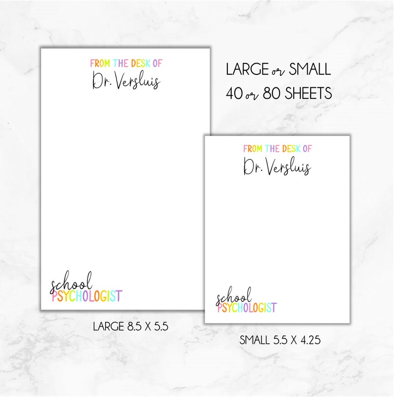 School Psychologist Notepad, Personalized Psychologist Notepad, Gift for School Psychologist, School Psychologist Christmas Gift