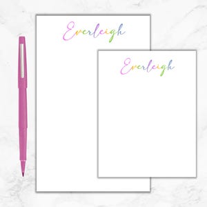 Personalized Notepad, Name Notepad, Custom Notepad, Cute Notepad for Girls, Customized Notepad, Personalized gift, Rainbow Script Notepad