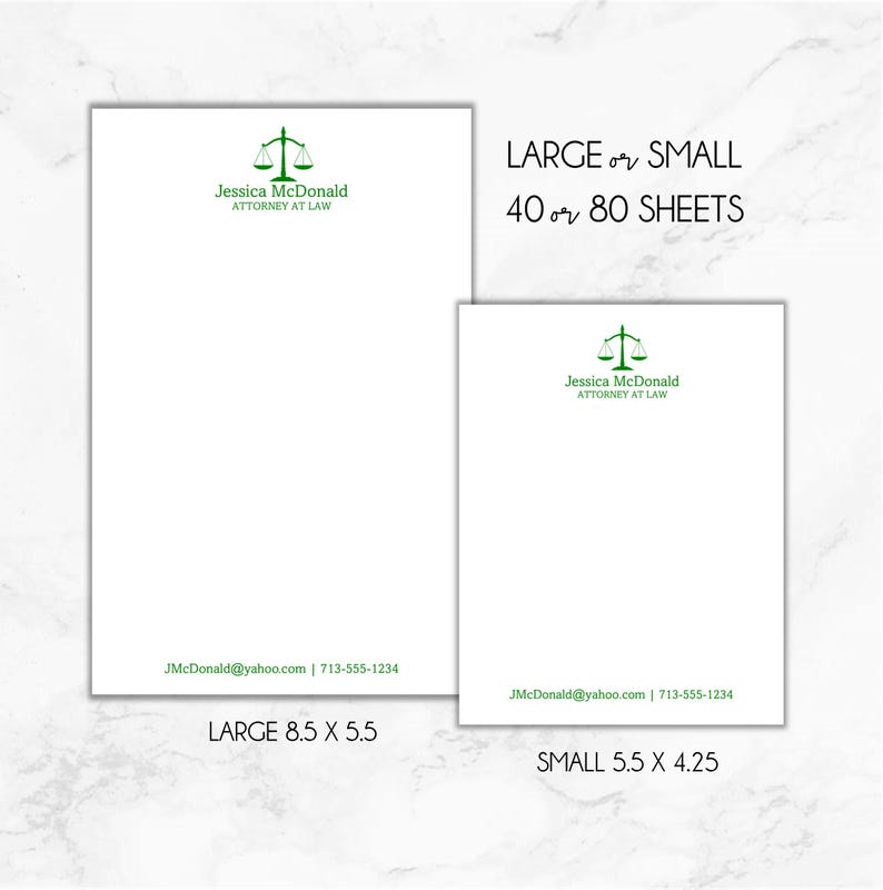 Scales of Justice Notepad, Personalized Notepad for Lawyer, Attorney ...