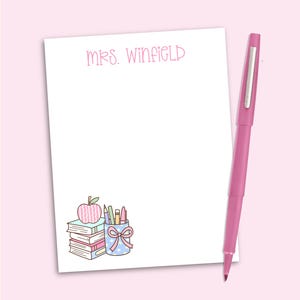 Personalized Teacher Notepad, Custom Teacher Writing Pad, Teacher Appreciation Gift, Gift For Teacher, Back To School, Teacher Stationery