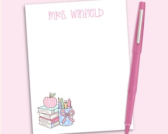 Personalized Teacher Notepad, Custom Teacher Writing Pad, Teacher Appreciation Gift, Gift For Teacher, Back To School, Teacher Stationery