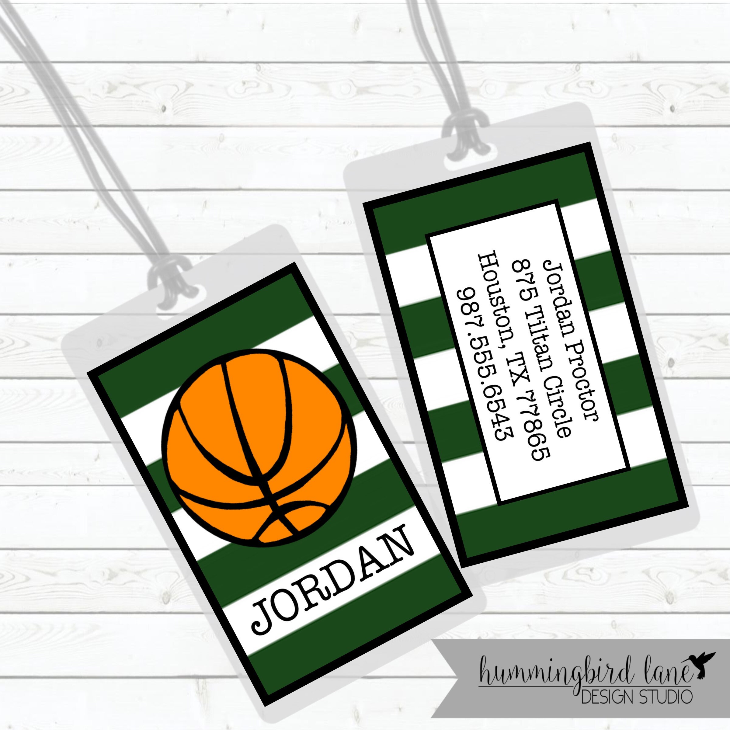 Basketball Luggage Tag Basketball Bag Tag Gift For Etsy