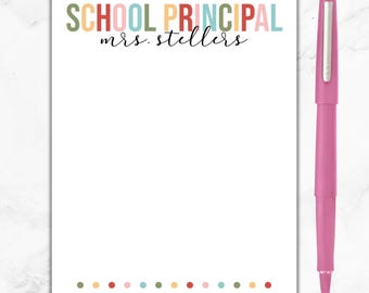 School Principal Notepad, Personalized School Principal Notepad, Gift for School Principal, School Principal Christmas Gift, Back To School