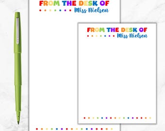 From the Desk of Notepad, Personalized Note Pad, Teacher Note Pad, Custom Notepad, Teacher Appreciation Gift, Back To School, Teacher Gift