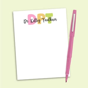 DPT Notepad, Doctor of Physical Therapy, Physical Therapist Note Pad, DPT Graduation Gift, New Physical Therapist Gift, Personalized Gift