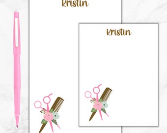 Hairdresser Notepad, Personalized Notepad, Hair Stylist gift, Beauty Salon Notepad, Beautician Gift, Cosmetology Student Gift, Cosmetologist
