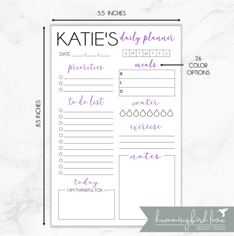 Daily Planner Notepad, Personalized Notepad, Organization, to Do Lists ...