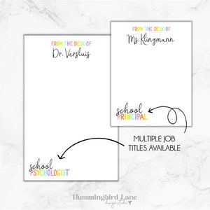 School Psychologist Notepad, Personalized Psychologist Notepad, Gift for School Psychologist, School Psychologist Christmas Gift