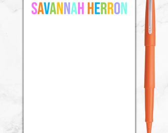 Personalized Notepad, Name Notepad, Stationery, Gift for Mom, Gift for Girls, Custom Notepad, Teacher Notepad, Back To School
