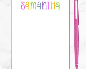 Personalized Notepad, Name Notepad, Custom Notepad, Cute Notepad for Girls, Customized Notepad, Personalized gift, Rainbow Letters Notepad