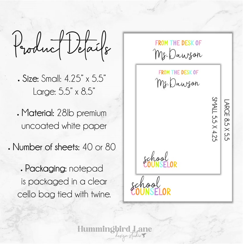 School Counselor Notepad, Personalized Counselor Notepad, Gift for School Counselor, School Counselor Christmas Gift, Back To School