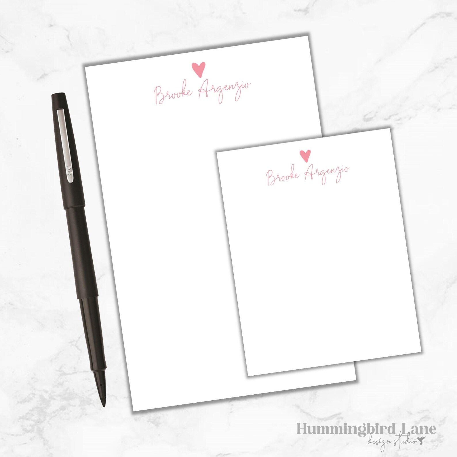 Heart Notepad, Personalized Notepad, Personalized Stationery, Heart ...
