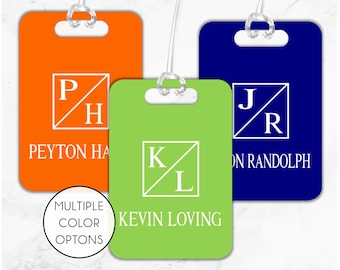 Monogram Luggage Tag, Monogram Bag Tag, Personalized Bag Tag, Custom Backpack Tag, Name Tag, Travel Tag, Traveler Gift, Corporate Travel Tag