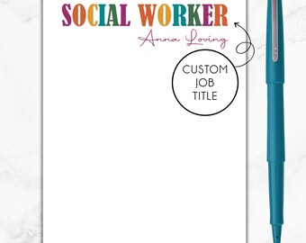 Social Worker Notepad, Personalized Social Worker Notepad, Gift for School Social Worker, Social Worker Appreciation Gift, Back To School