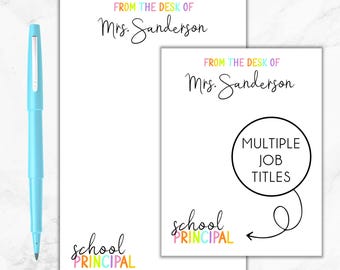 School Principal Notepad, Personalized School Principal Notepad, Assistant Principal Gift, School Principal Gift, Vice Principal Gift