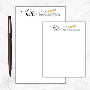 Teacher Notepad, Personalized Teacher Notepad, Hello Notepad, Gift for Teacher, Teacher Christmas Gift, Teacher Appreciation, Back To School
