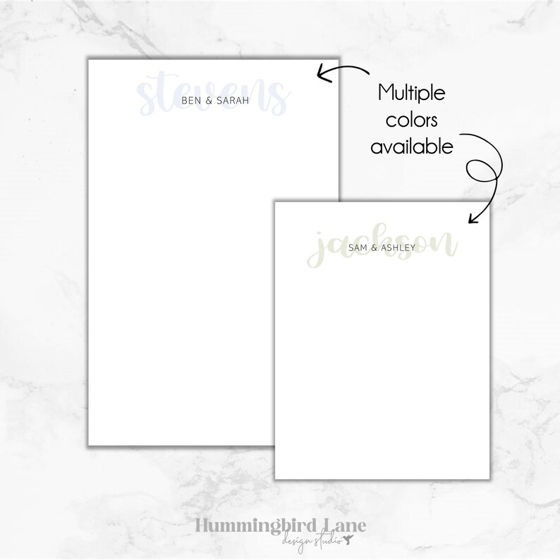 Personalized Notepad, Personalized Couples Notepad, Wedding Stationery ...