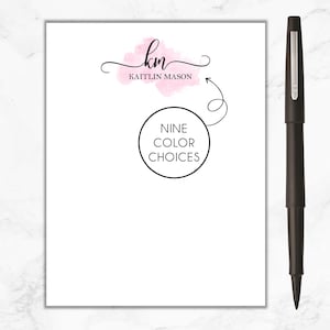 Personalized Notepad, Personalized Watercolor Note Pad, Large Notepad, Small Notepad, Custom Notepad, Monogram Note pad, Stationery, Gift
