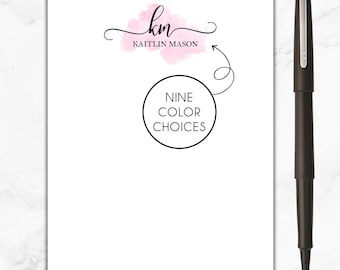 Bloc de notas personalizado, Bloc de notas de acuarela personalizado, Bloc de notas grande, Bloc de notas pequeño, Bloc de notas personalizado, Bloc de notas con monograma, Papelería, Regalo
